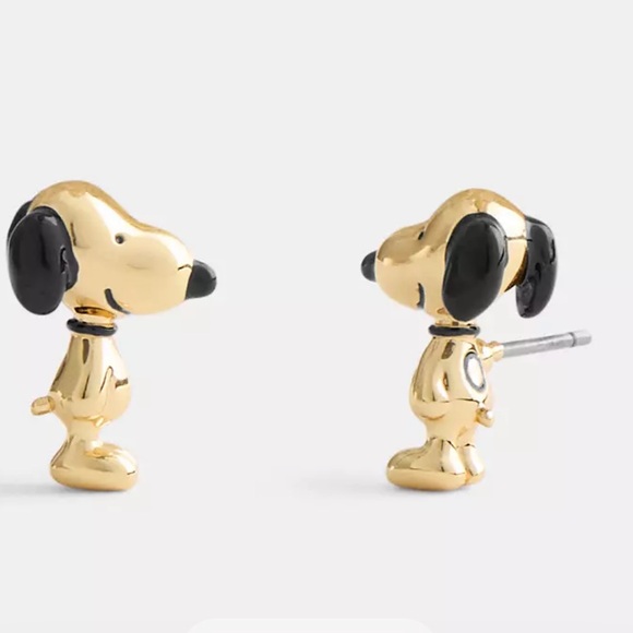 🐶 Coach X Peanuts Snoopy Stud Earrings 🐶 NWT 🐶 - Picture 1 of 16